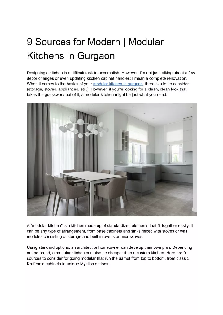 9 sources for modern modular kitchens in gurgaon