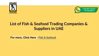 List of Fish & Seafood Trading Companies & Suppliers in UAE
