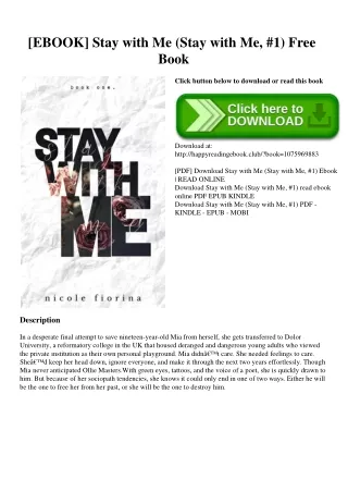 READ [EBOOK] Stay with Me (Stay with Me  #1) Free Book