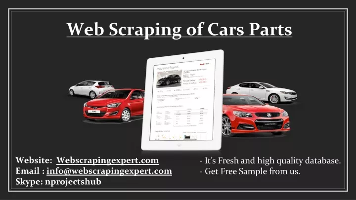 web scraping of cars parts