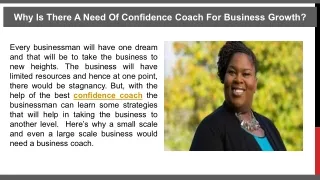 Why Is There A Need Of Confidence Coach For Business Growth