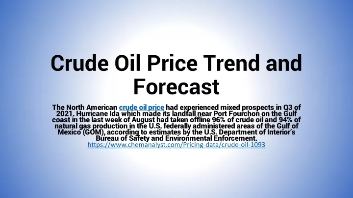 crude oil price trend and forecast