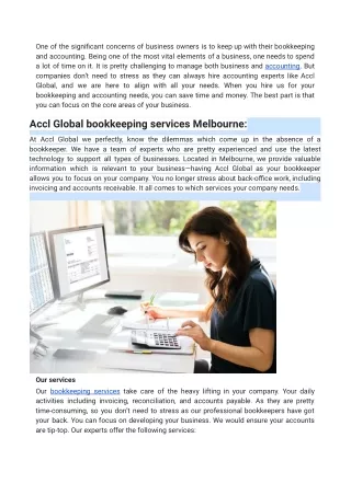 Accounting Outsource Services Company in Melbourne