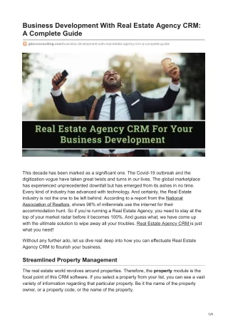 Business Development With Real Estate Agency CRM: A Complete Guide