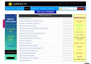 list of Govt Jobs Results
