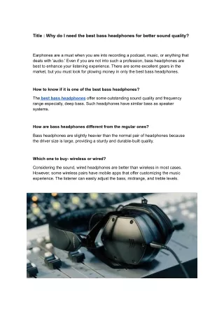 title why do i need the best bass headphones