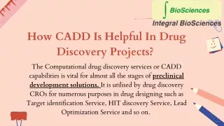 How CADD Is Helpful In Drug Discovery Projects