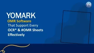 YOMARK OMR Software That Support Every OCR & OMR Sheets Effectively