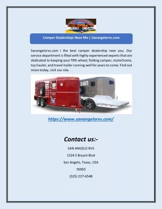 Camper Dealerships Near Me | Sanangelorvs.com