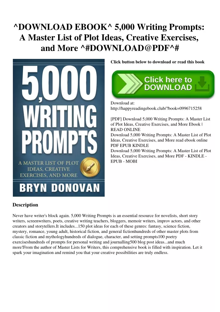 Ppt Download Ebook 5 000 Writing Prompts A Master List Of Plot Ideas Creative Exercises And 7078