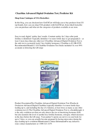 clearblue advanced digital ovulation test
