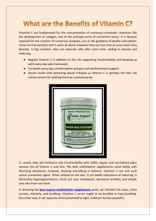 vitamins c are fundamental for the consummation