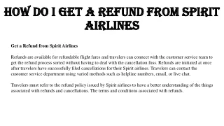 How Do I Get a Refund From Spirit Airlines - Faresflow