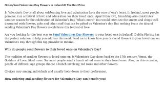 Order Send Valentines Day Flowers In Ireland At The Best Price