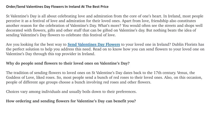 order send valentines day flowers in ireland