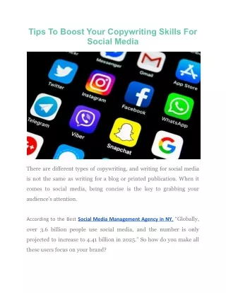 Tips To Boost Your Copywriting Skills For Social Media