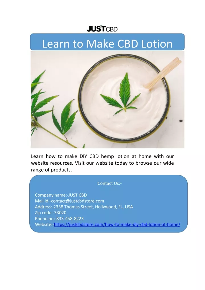 learn to make cbd lotion