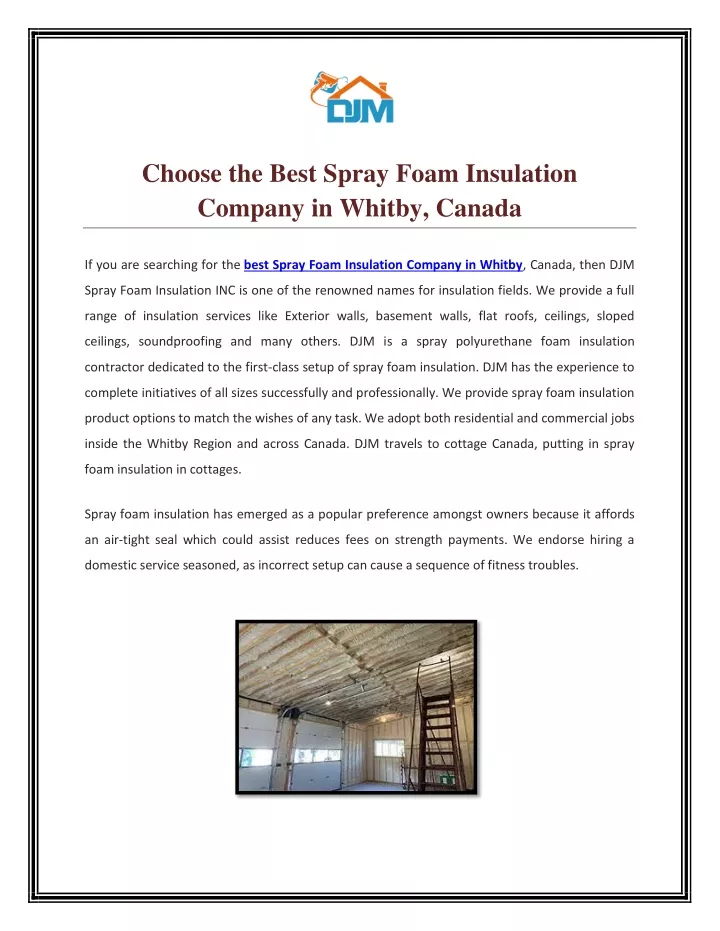 choose the best spray foam insulation company