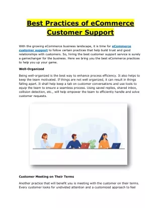 best practices of ecommerce customer support