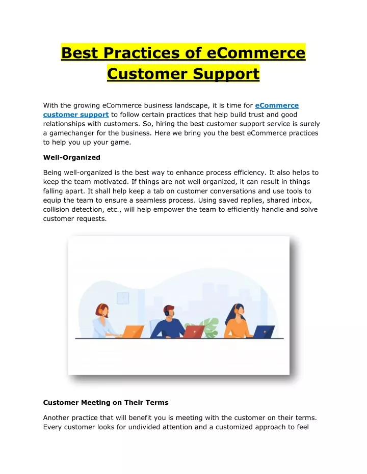 best practices of ecommerce customer support