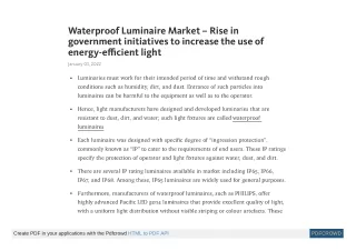 waterproof luminaire market rise in government