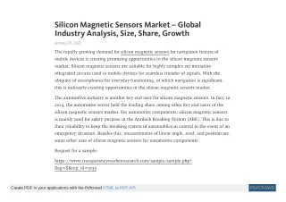 silicon magnetic sensors market global industry