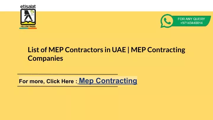 list of mep contractors in uae mep contracting