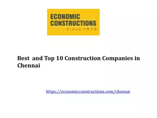 Top 10 Construction Companies in Chennai
