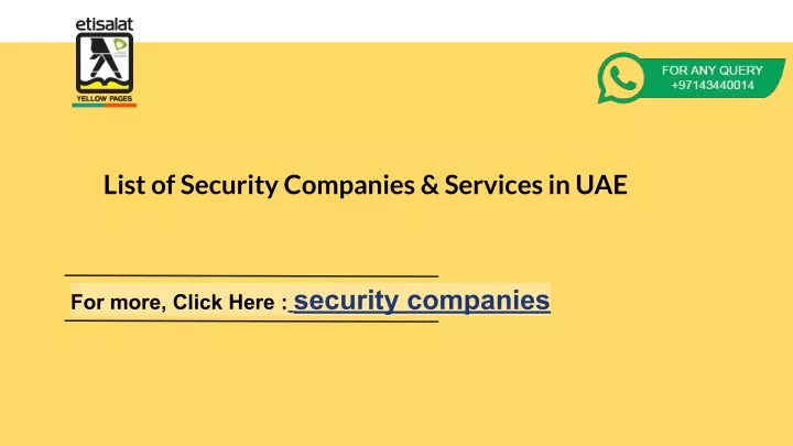 list of security companies services in uae