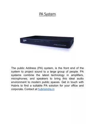 pa system pa system