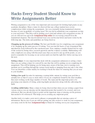 hacks every student should know to write