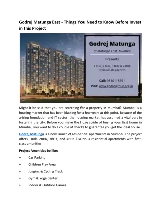 godrej matunga east things you need to know