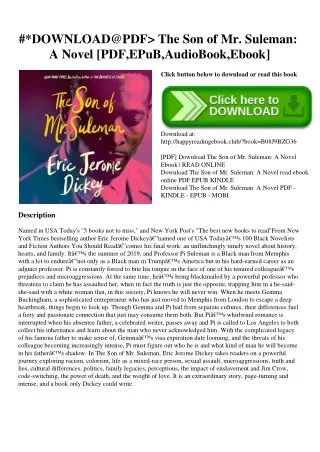 #DOWNLOAD@PDF The Son of Mr. Suleman A Novel [PDF EPuB AudioBook Ebook]