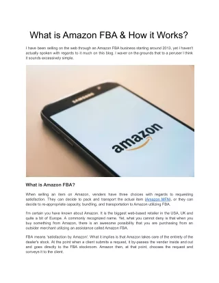 What is Amazon FBA & How it Works?