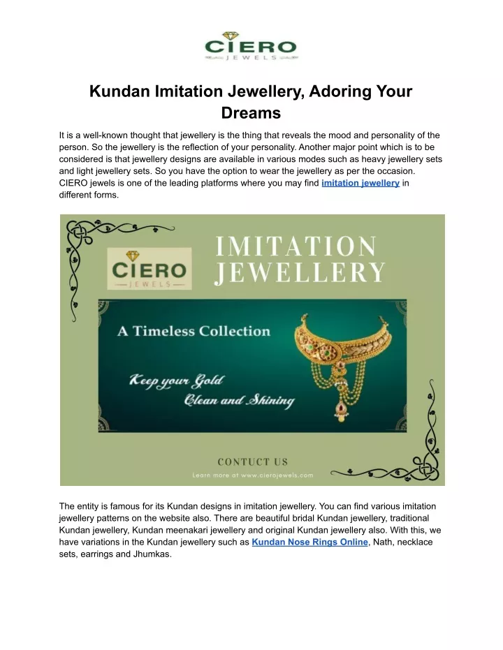 kundan imitation jewellery adoring your dreams