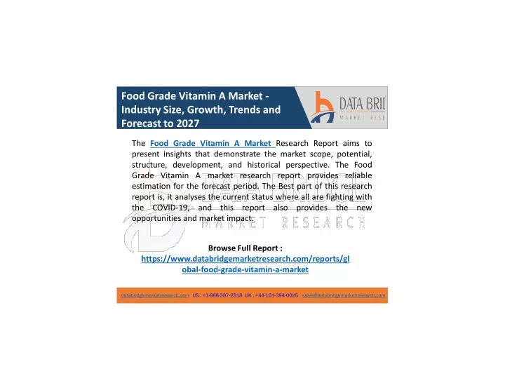 food grade vitamin a market industry size growth