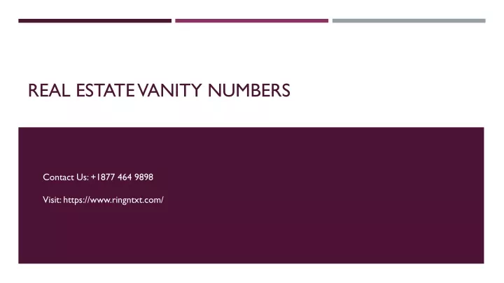 real estate vanity numbers