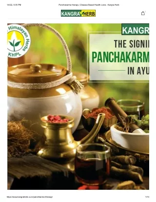 Panchakarma therapy _ Disease Based Health Juice - Kangra Herb