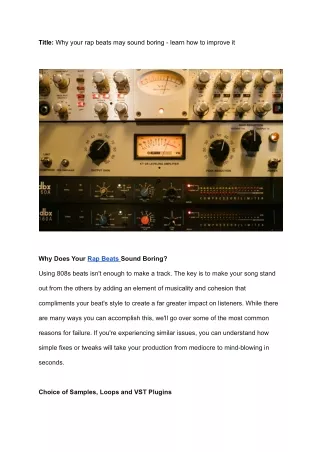 title why your rap beats may sound boring learn