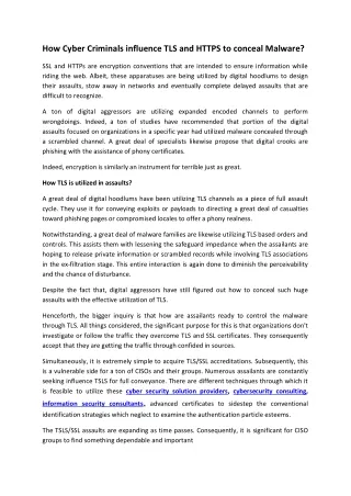 how cyber criminals influence tls and https