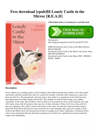 Free download [epub]$$ Lonely Castle in the Mirror [R.E.A.D]