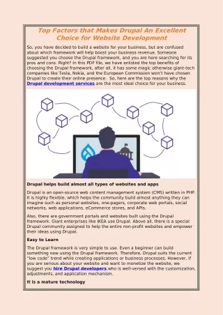 top factors that makes drupal an excellent choice