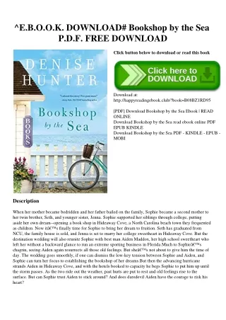 ^E.B.O.O.K. DOWNLOAD# Bookshop by the Sea P.D.F. FREE DOWNLOAD