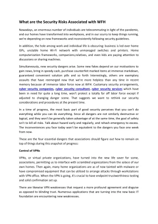 what are the security risks associated with wfh