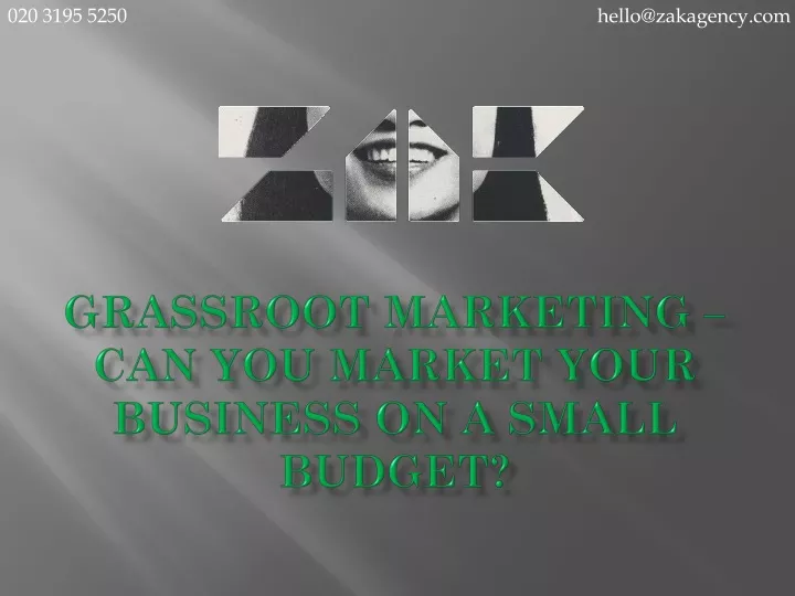 grassroot marketing can you market your business on a small budget