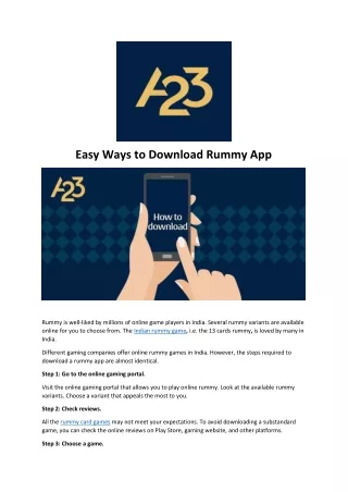 easy ways to download rummy app