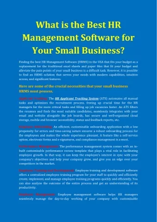 What is the Best HR Management Software for Your Small Business