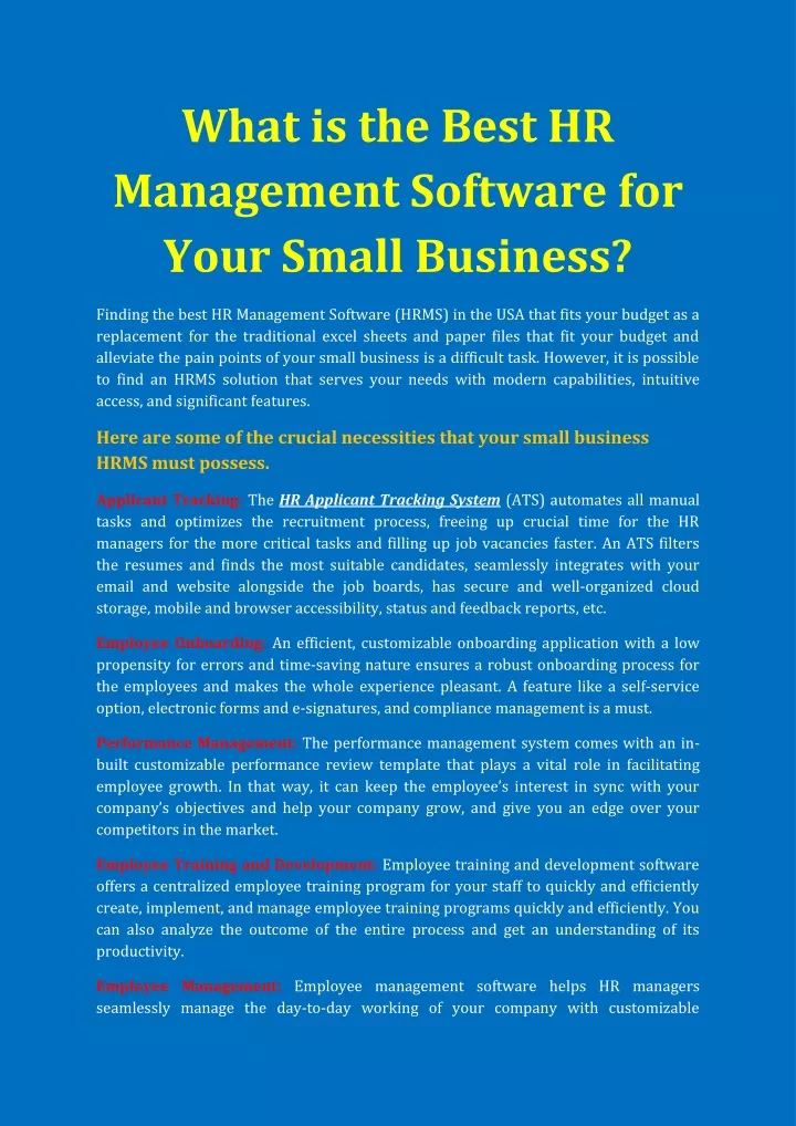 what is the best hr management software for your