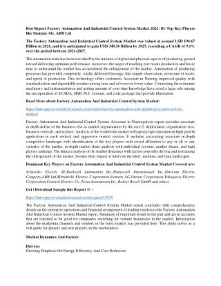 best report factory automation and industrial