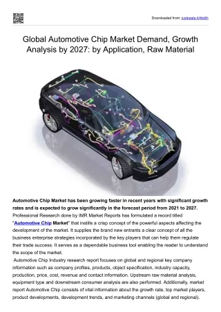 Global Automotive Chip Market Demand, Growth Analysis by 2027